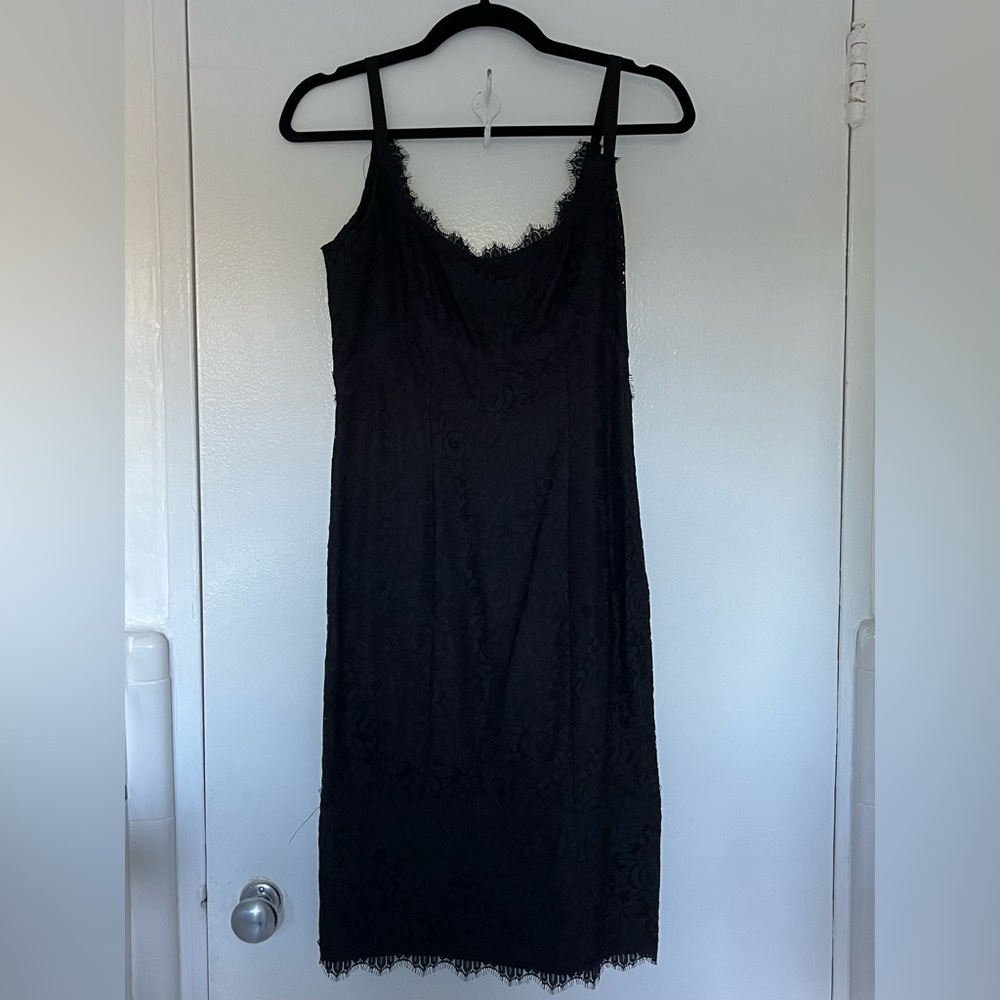 Black dress with lace design